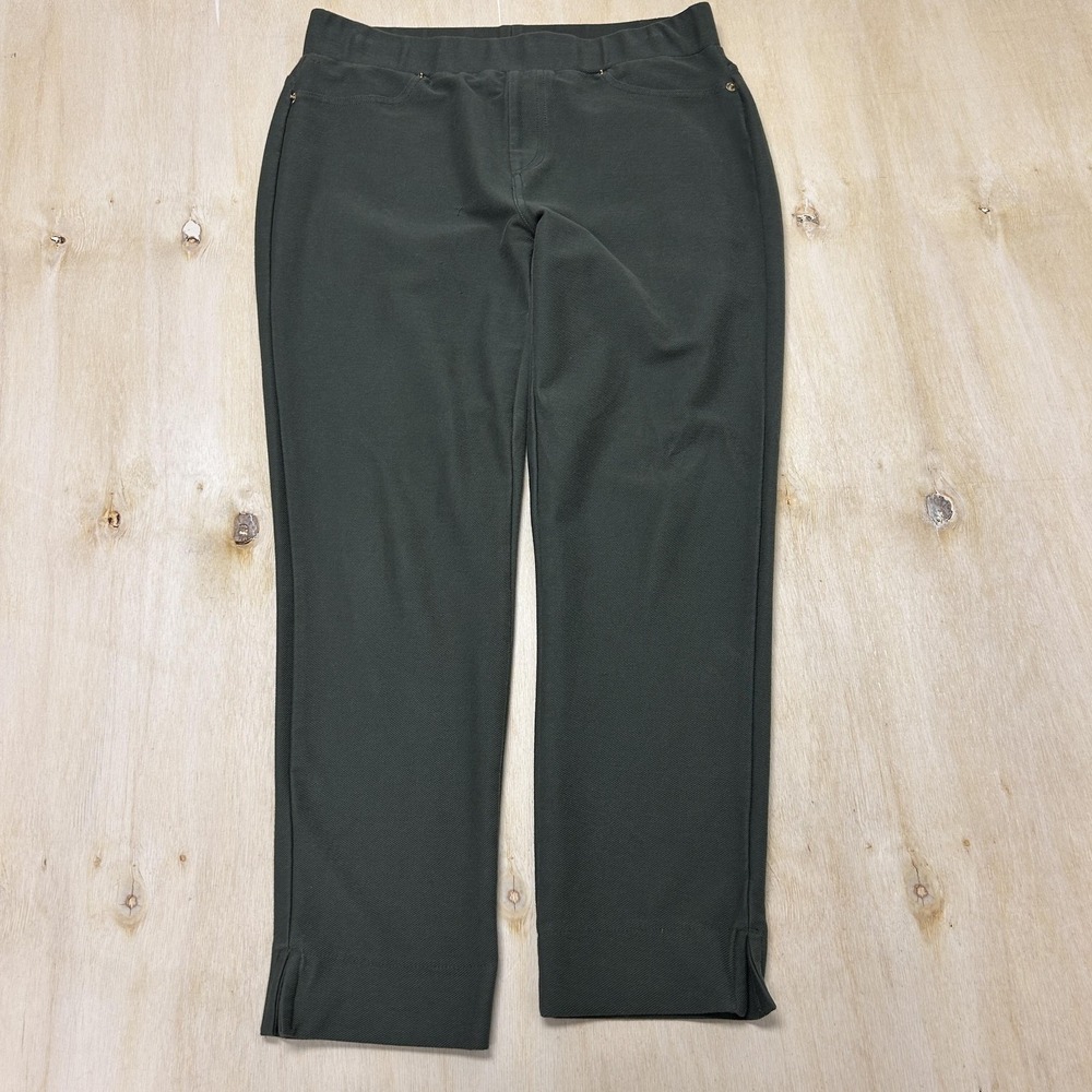MICHAEL Michael Kors Dress Pants Womens M Green Twill Pull On Stretch